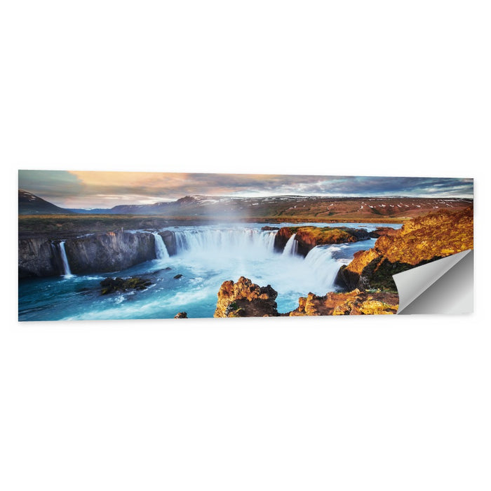 Godafoss Waterfall at Golden Hour Wall Art as a poster print