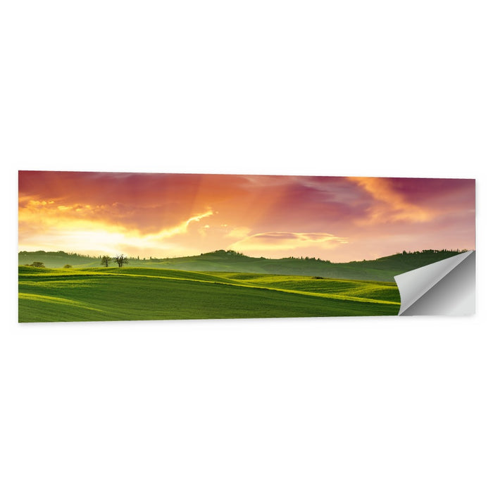 Tuscany Rolling Hills Sunset Wall Art as a poster print
