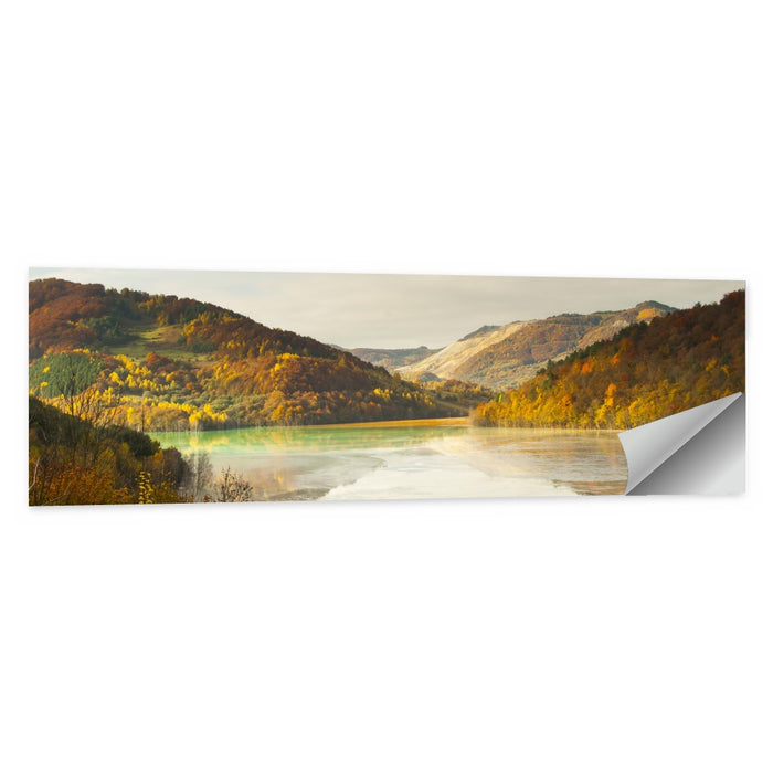 Bright Green Tailings Lake Wall Art as a poster print