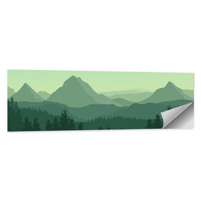 Green Mountain Silhouette Wall Art as a poster print