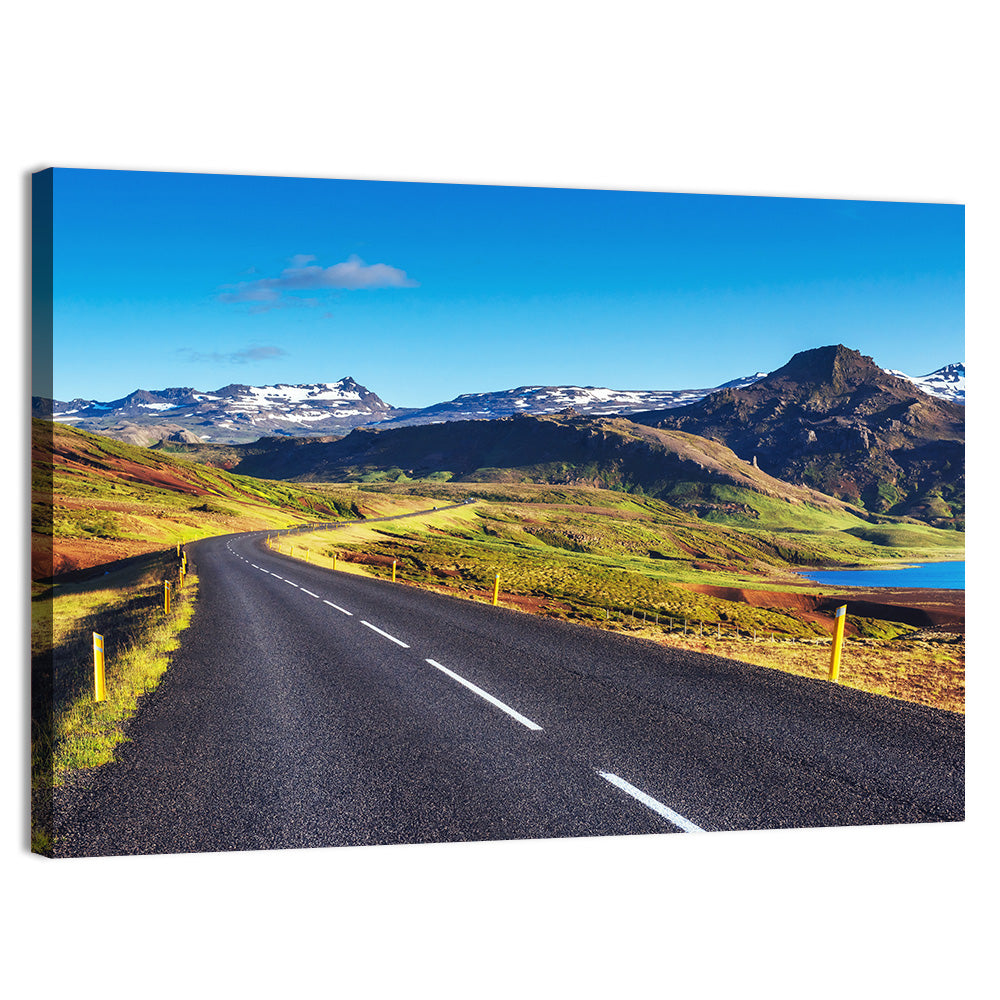 Icelandic Mountain Road Wall Art, canvas print, landscape