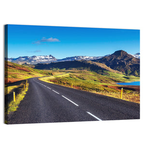 Asphalt Road To Mountains Iceland Wall Art