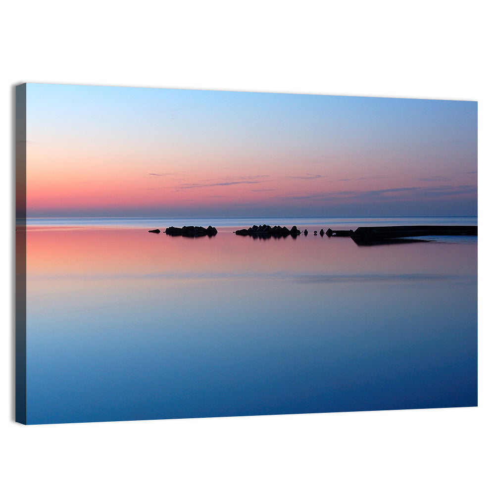 Lake Ontario Sunset Reflection Wall Art, canvas print, landscape