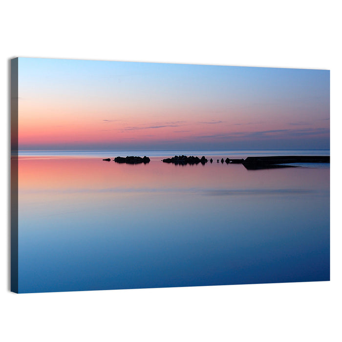 Lake Ontario Sunset Reflection Wall Art as a canvas print