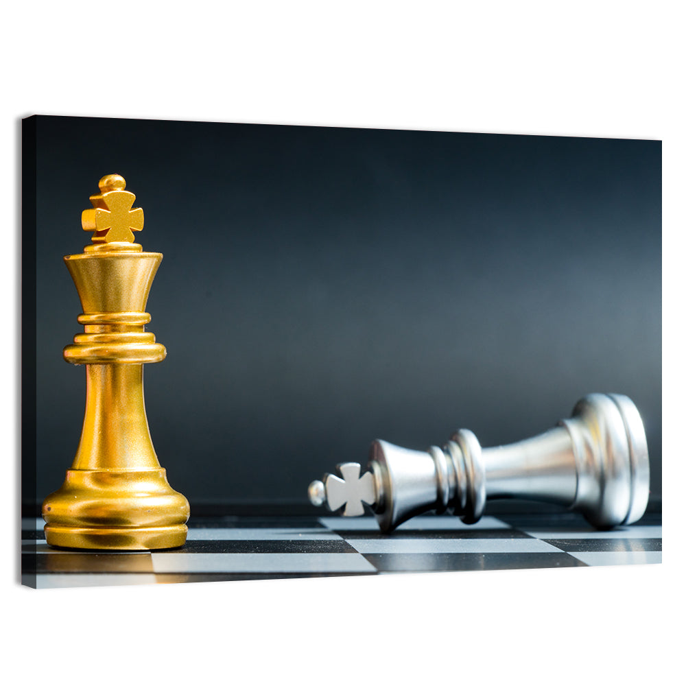 Gold King Victorious Over Fallen Silver King Wall Art, canvas print, landscape