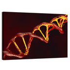 Red Dna Double Helix Wall Art