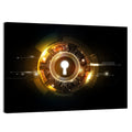 Glowing Keyhole Tech Abstract Wall Art