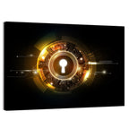 Glowing Keyhole Tech Abstract Wall Art