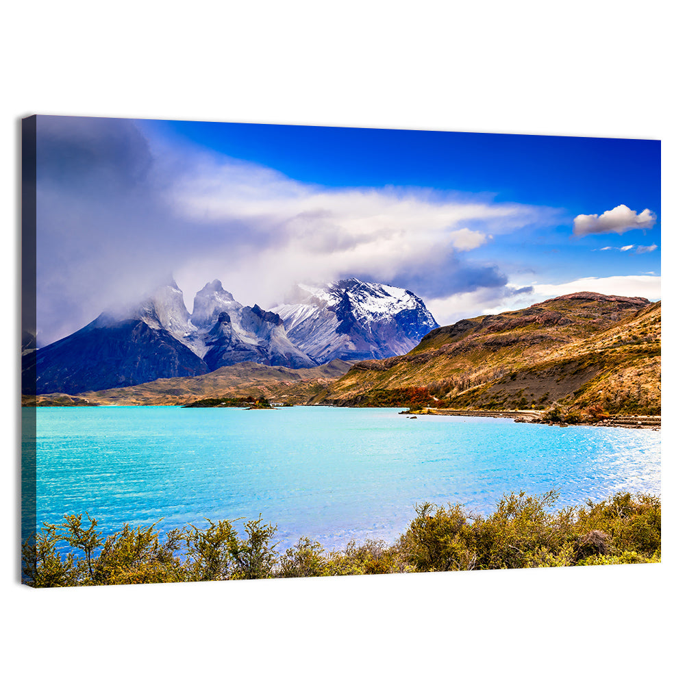 Torres Del Paine Mountain Lake Wall Art, canvas print, landscape