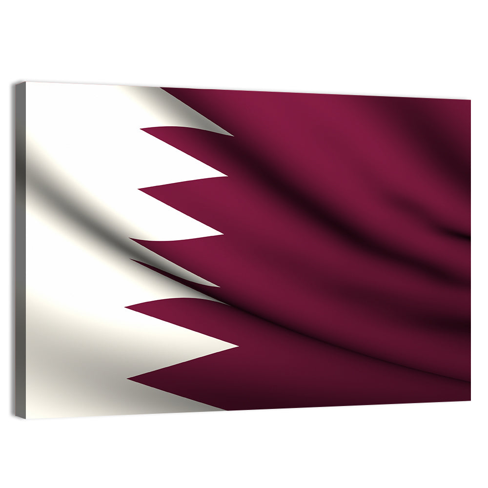 Waving Qatar Flag Wall Art, canvas print, landscape