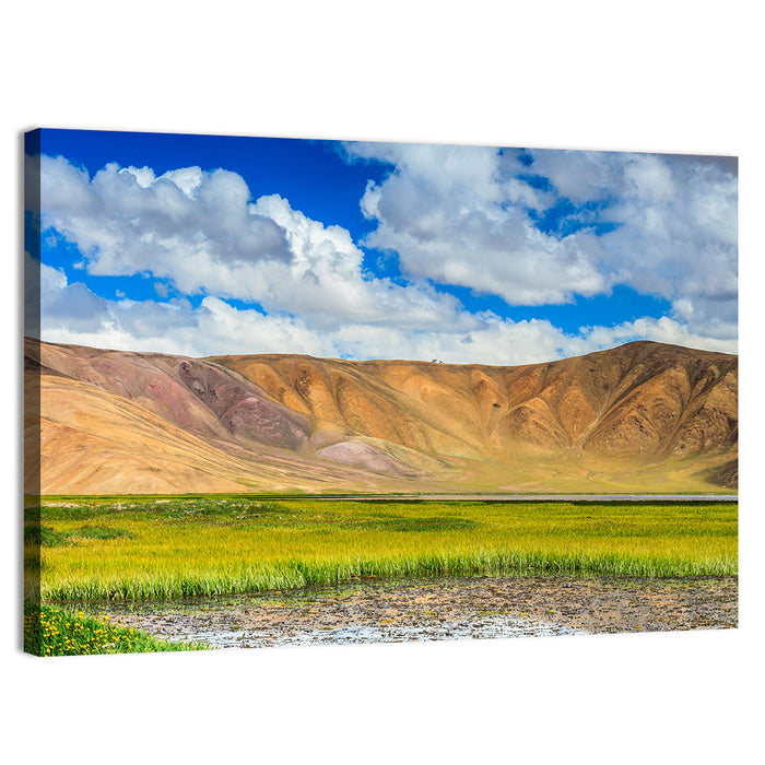 Bulunkul Lake Meadow, Tajikistan Wall Art as a canvas print