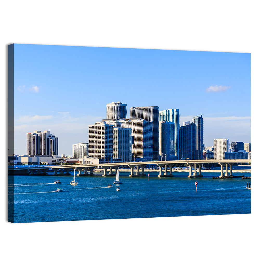 Miami Skyline Wall Art, canvas print, landscape