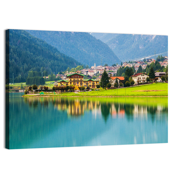 Lake Auronzo Reflection Wall Art as a canvas print