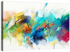 Teal Blue Color Burst Abstract Wall Art
