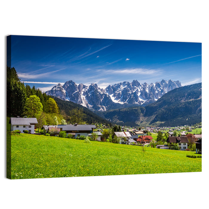 Gosau Village in Austrian Alps Wall Art as a canvas print