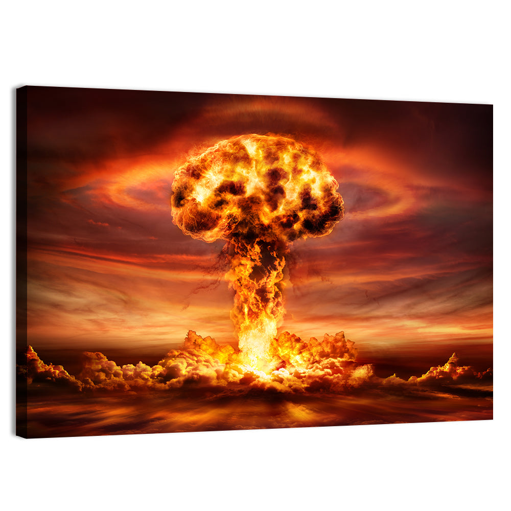 Nuclear Mushroom Cloud Wall Art, canvas print, landscape
