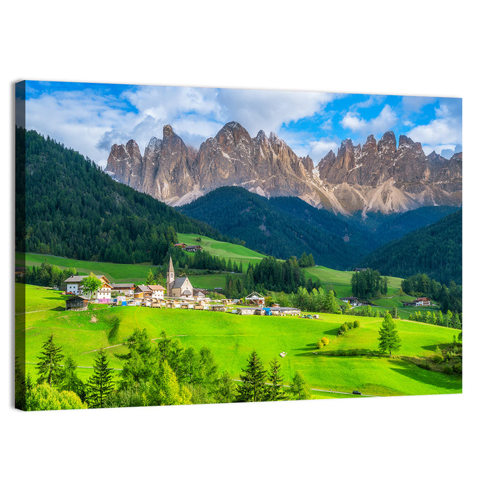 Santa Maddalena Village, Dolomites Wall Art as a canvas print