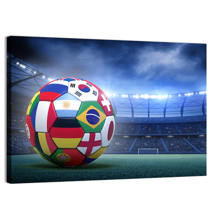 Soccer Ball In Stadium Wall Art