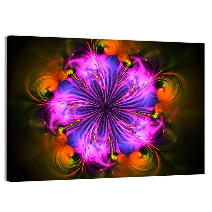 Vibrant Fractal Flower Wall Art as a canvas print