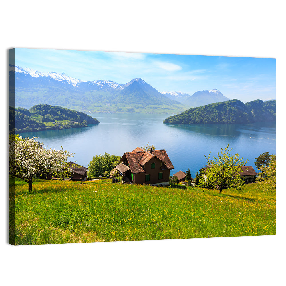 Lake Luzern Meadow View Wall Art