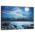 Moonlit Tropical Bay with Rocky Coast Wall Art