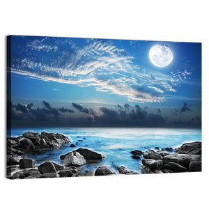 Full Moon Over Tropical Bay Wall Art