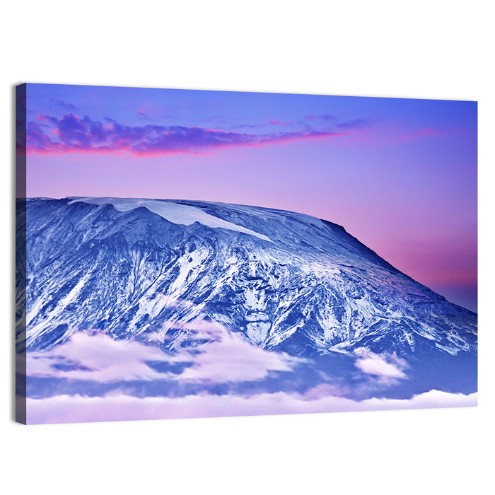 Purple Dusk Over Kilimanjaro Wall Art as a canvas print