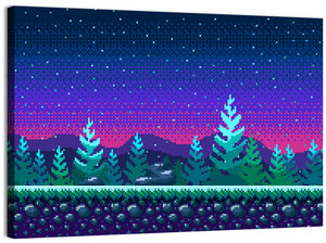 Forest At Night Illustration Wall Art