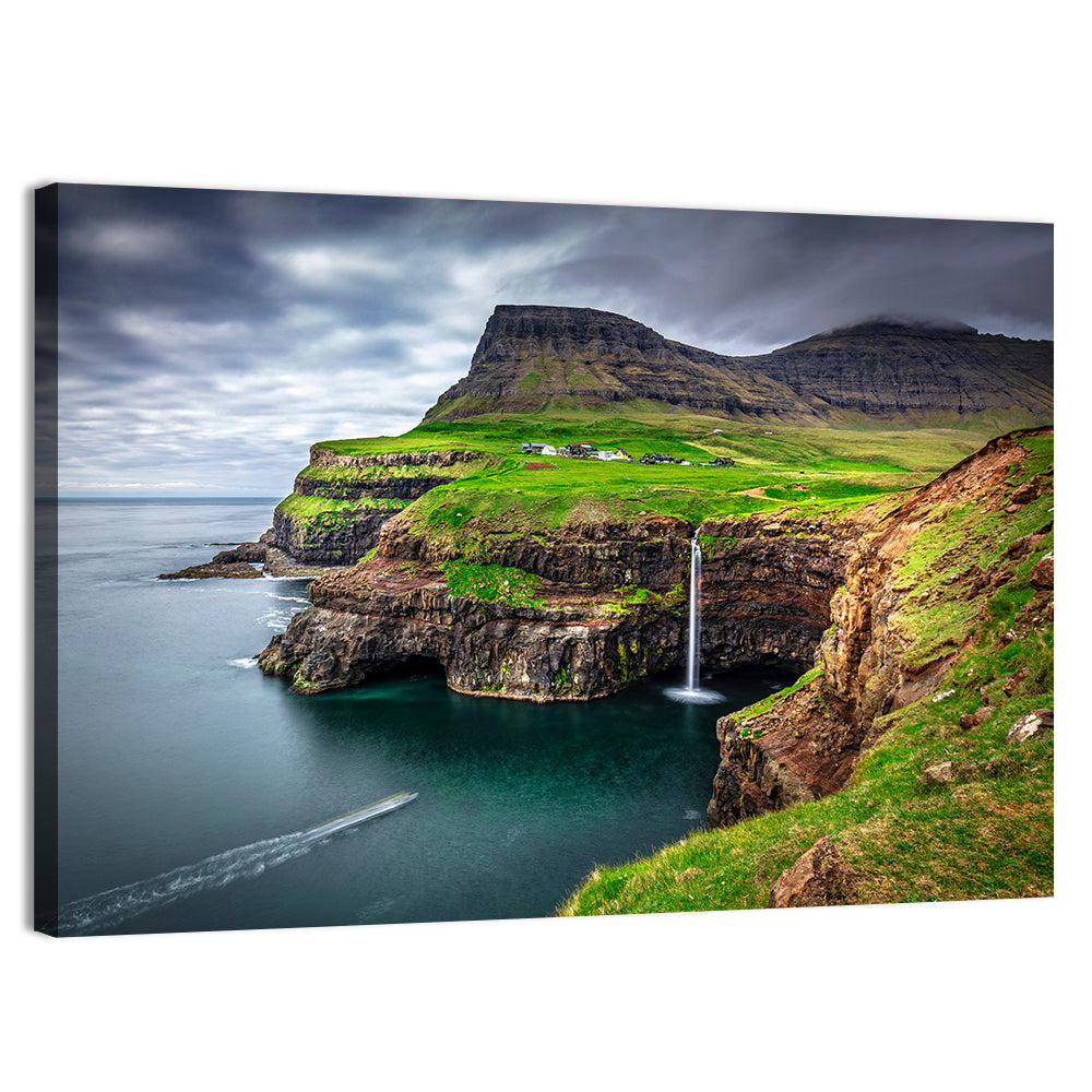 Múlafossur Waterfall, Gásadalur Wall Art