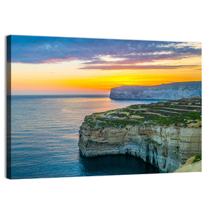 Sunset Over Sanap Cliffs Malta Wall Art