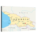Georgia Political Map with Labeled Cities Wall Art
