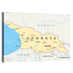 Georgia Political Map with Labeled Cities Wall Art