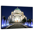 Saint Sava Cathedral at Night Wall Art