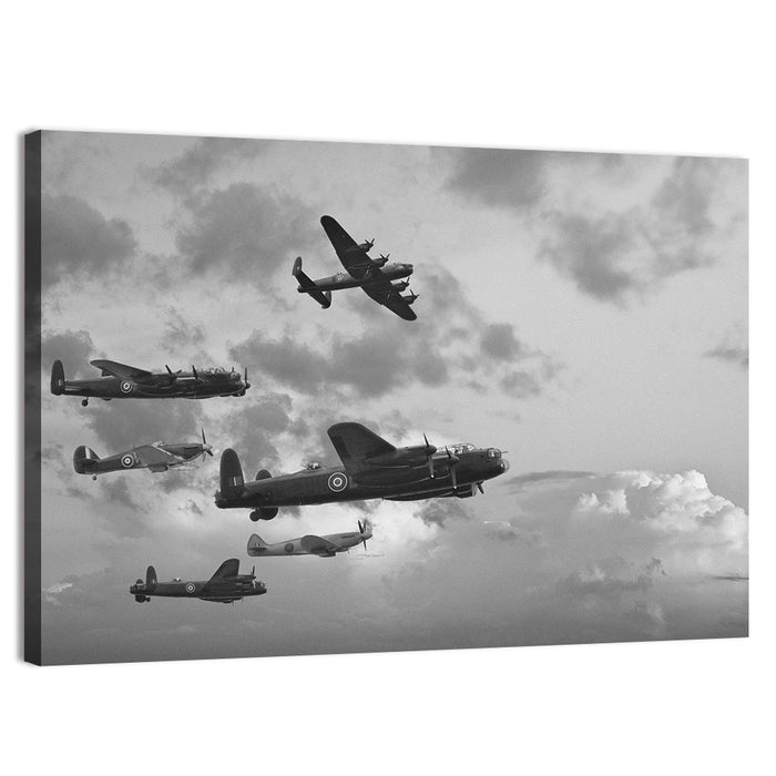 Lancaster Bombers in Formation Wall Art as a canvas print
