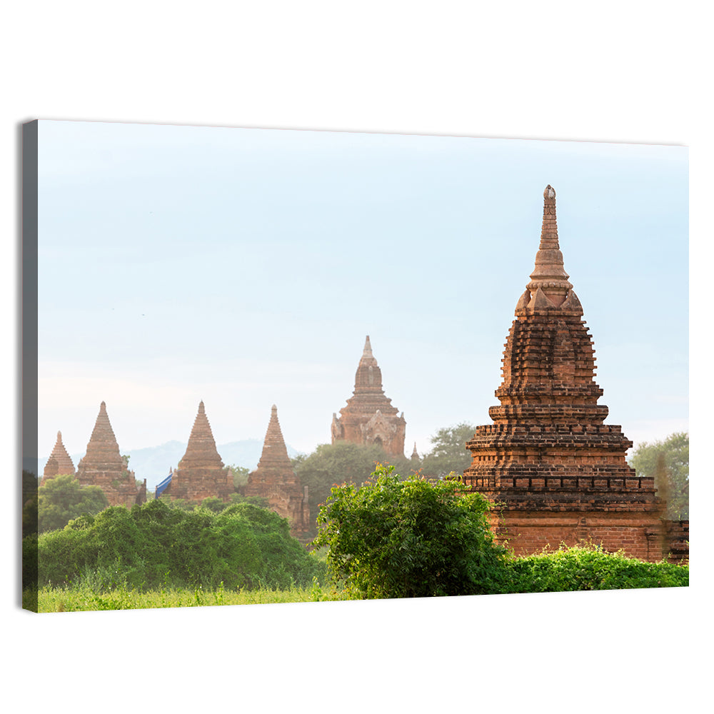 Ancient Pagodas of Bagan Wall Art, canvas print, landscape