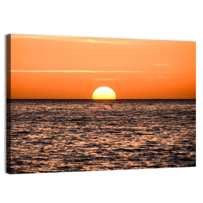Sunset Over Open Ocean Wall Art as a canvas print