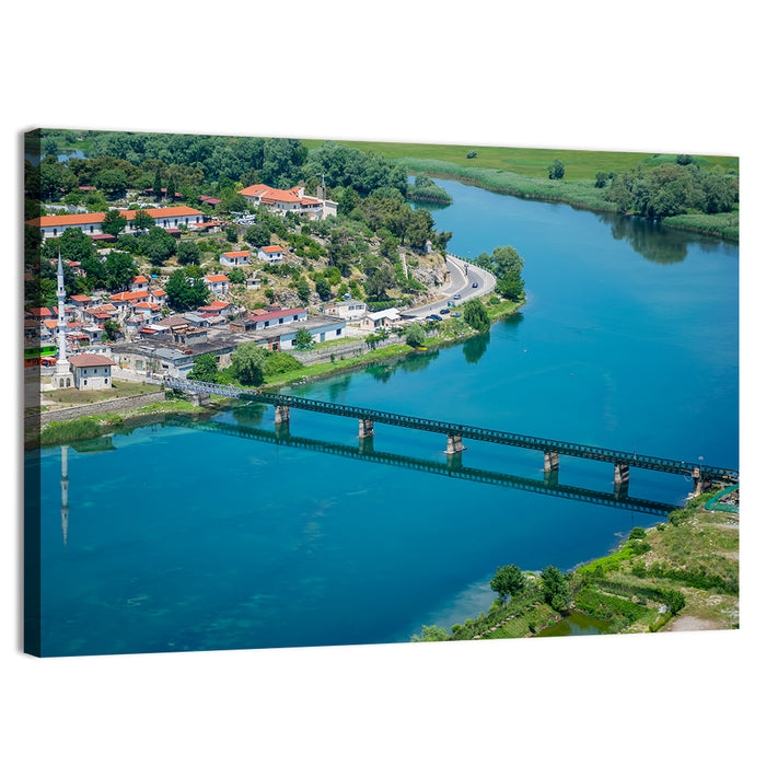 Rozafa Fortress Over Buna River Wall Art as a canvas print