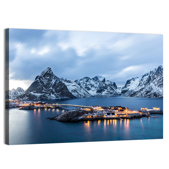 Blue Hour Over Reine, Lofoten Wall Art as a canvas print