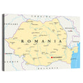 Minimalist Romania Political Map Wall Art