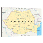 Minimalist Romania Political Map Wall Art