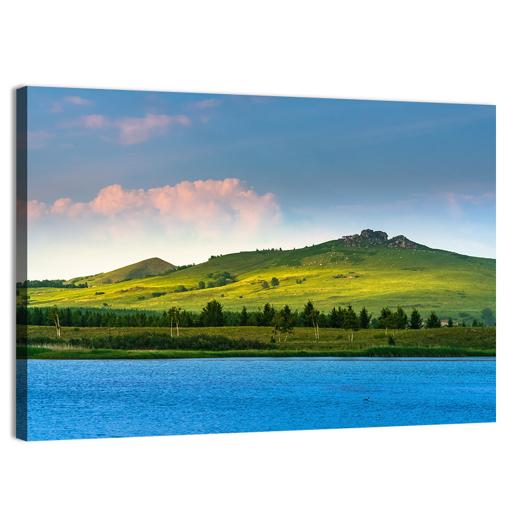 Hongsong Lake with Mountain Peak Wall Art