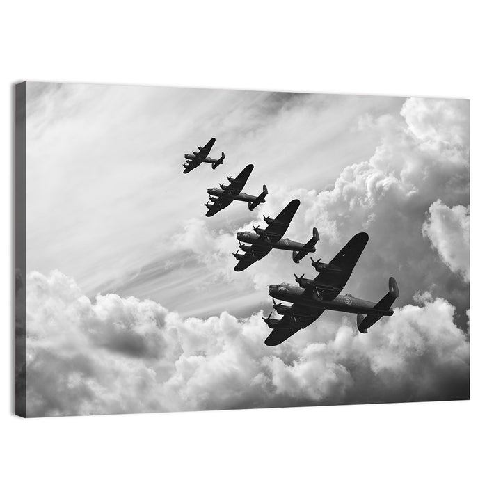 Lancaster Bombers in Formation Wall Art as a canvas print