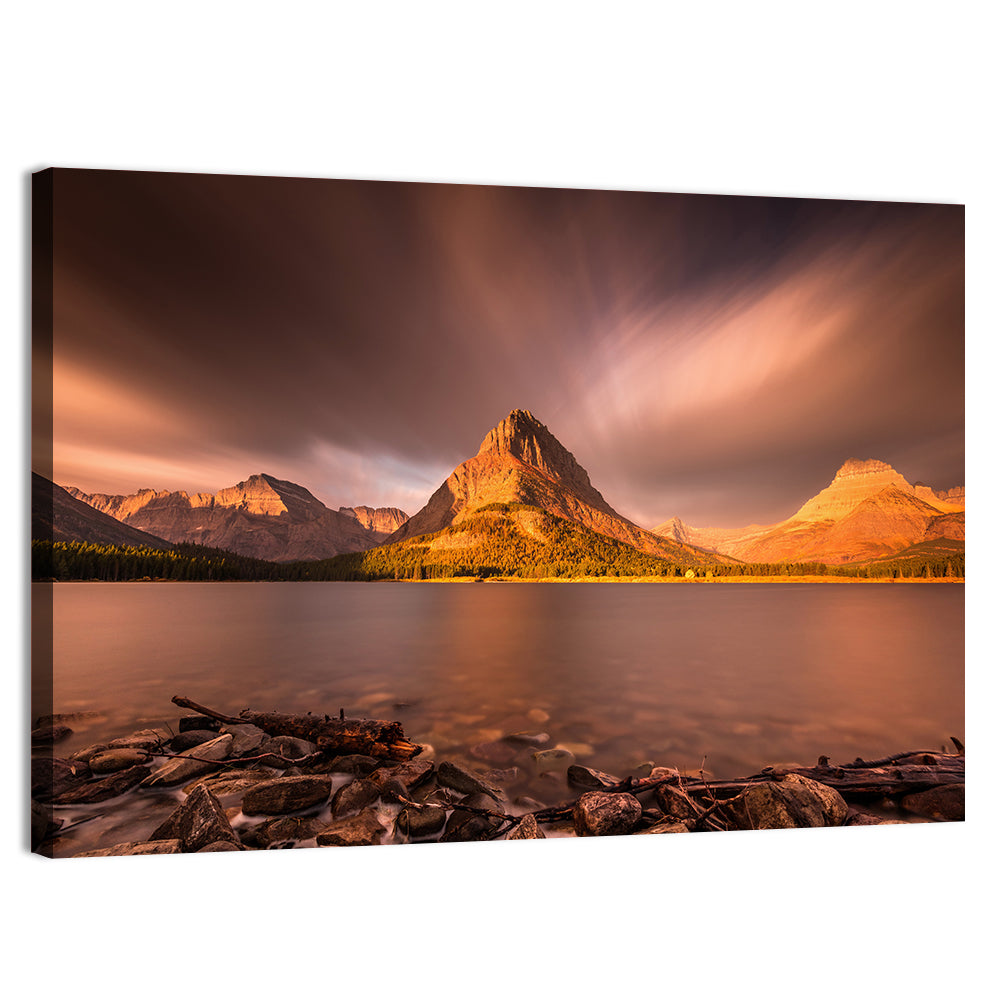 Mount Grinnell Golden Sunrise Wall Art