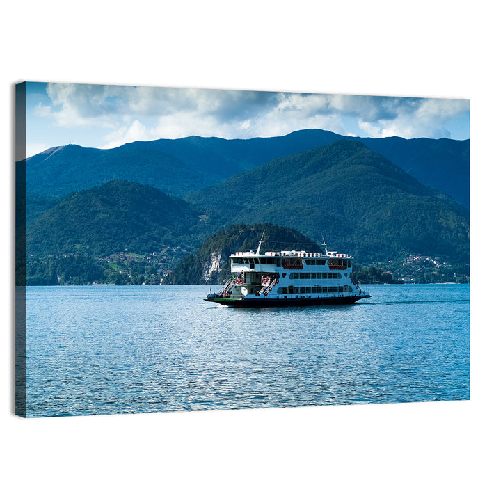 Blue Ferry on Lake Como Wall Art as a canvas print