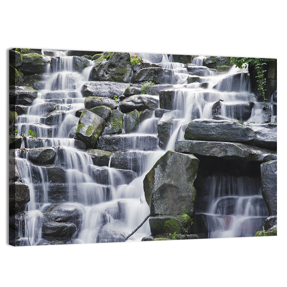 Mossy Tiered Waterfall Wall Art