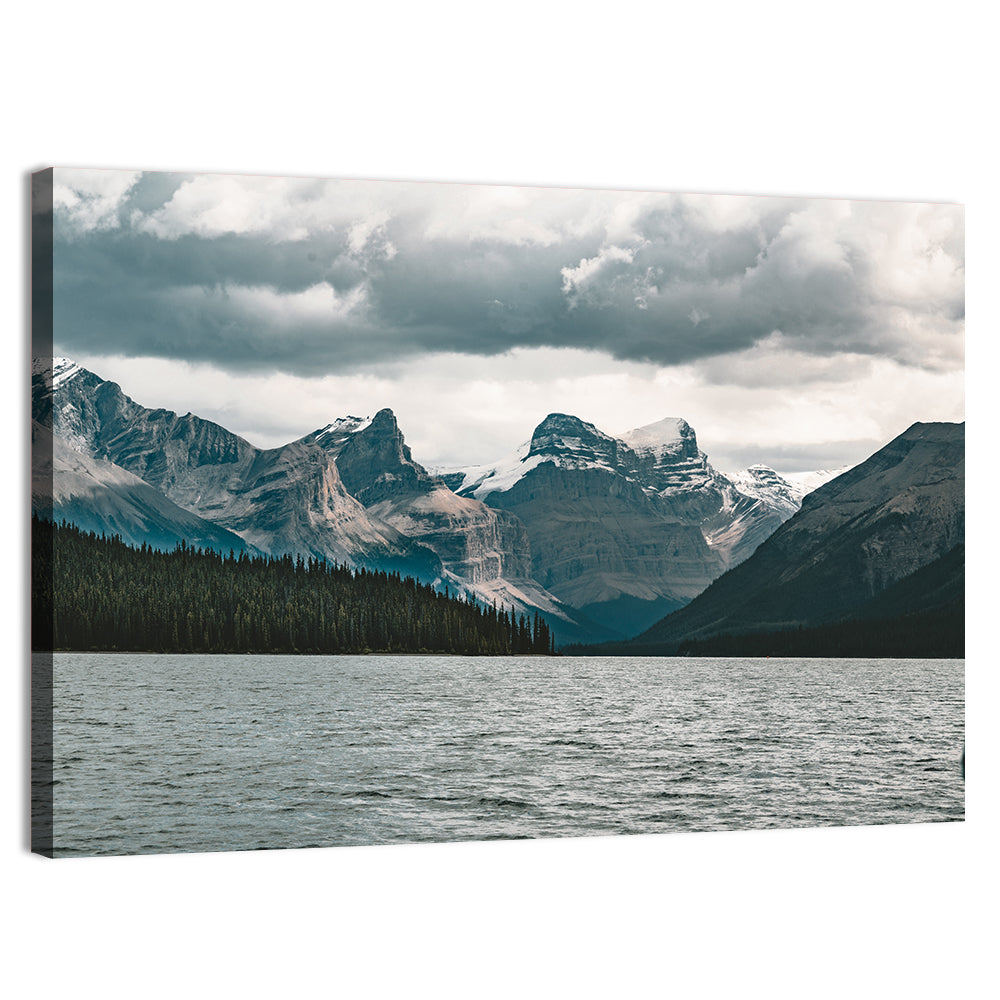 Maligne Lake, Snow-capped Peaks Wall Art