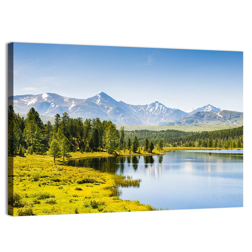 Altai Lake with Snow Capped Peaks Wall Art