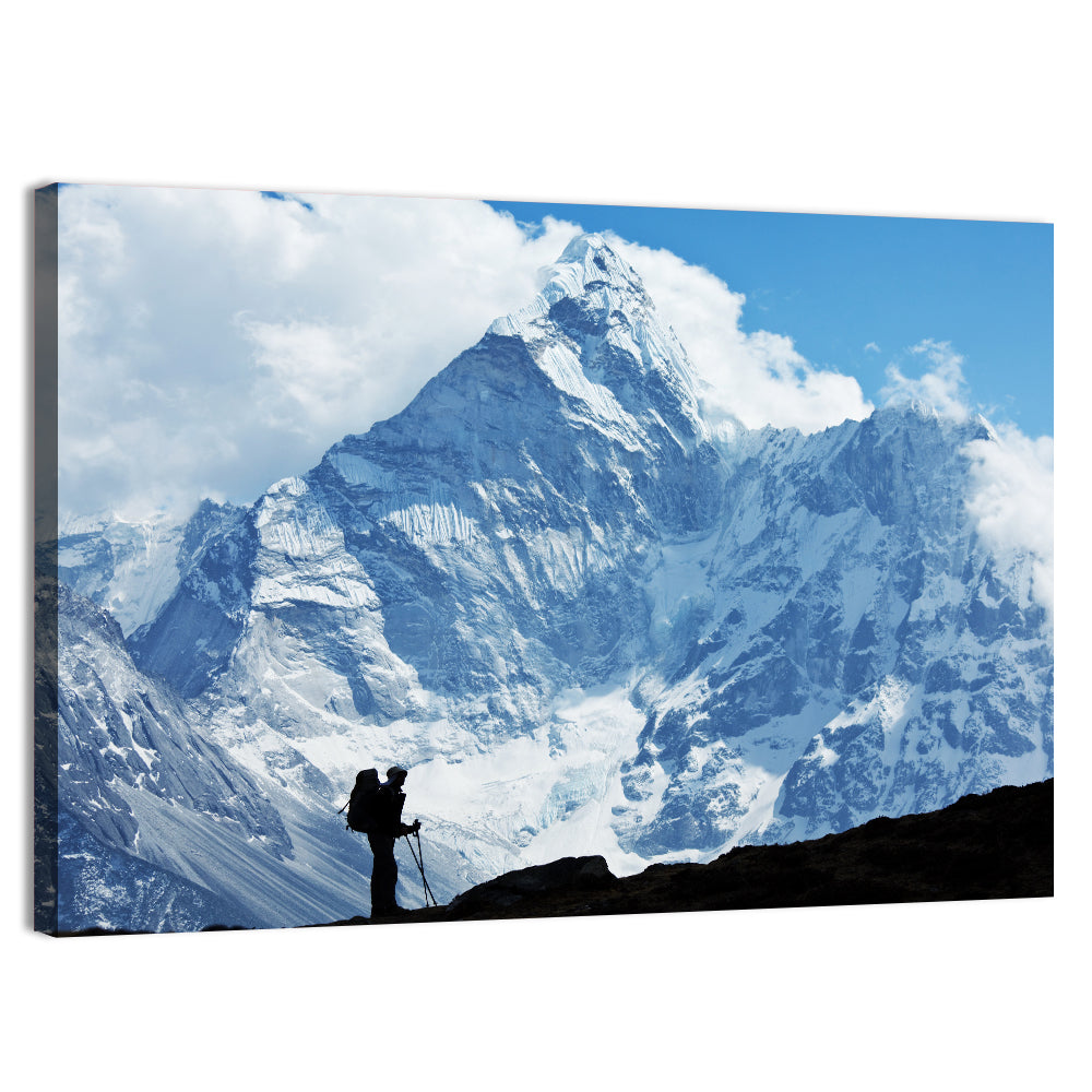 Hiker in Everest Region Wall Art