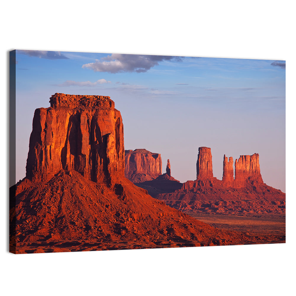 Monument Valley Mesa at Golden Hour Wall Art, canvas print, landscape