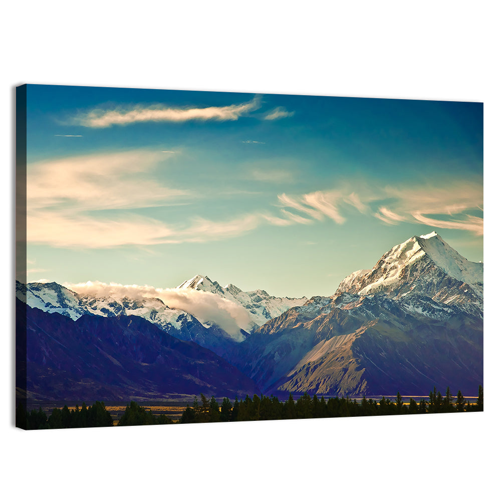 Aoraki Mount Cook Golden Hour Wall Art, canvas print, landscape